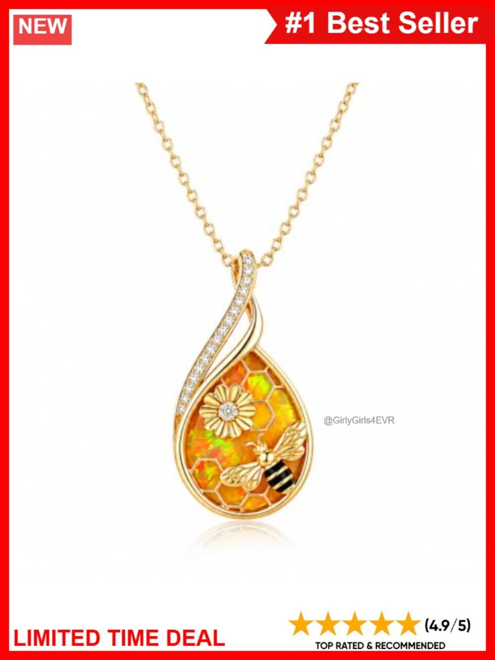 14K Gold Plated Opal Turtle Butterfly Corgi Bee Handcrafted Charm Necklace